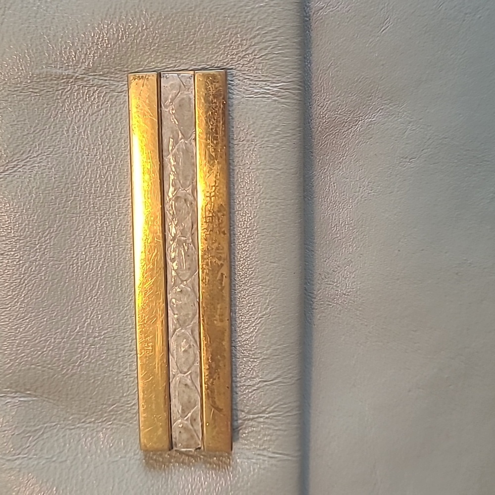 Ruth Saltz Chic Vintage Soft Grey Buttery Leather Clutch Fold Over - Picture 4 of 13